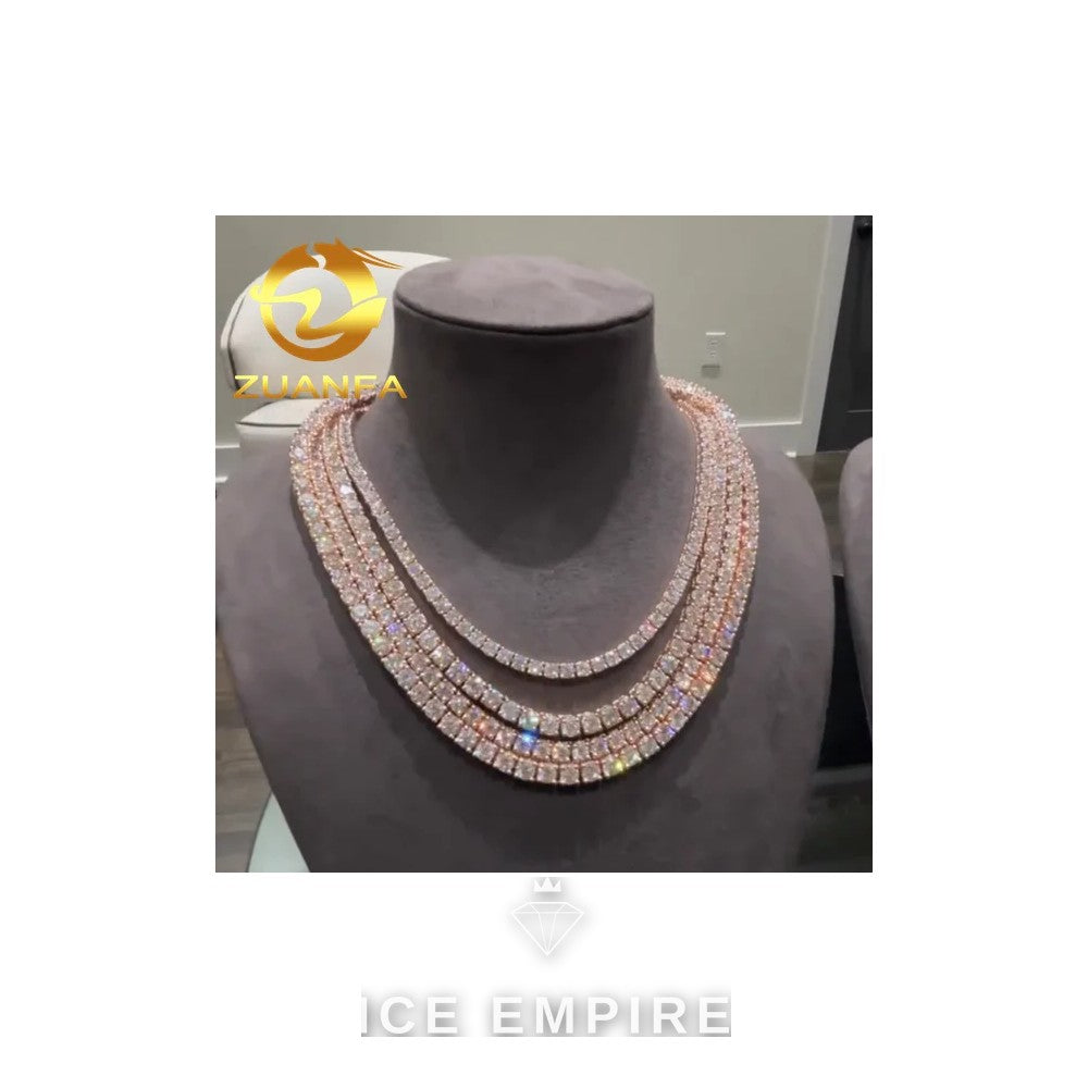 Iced Out Rose Gold Plated Moissanite Cuban Chain