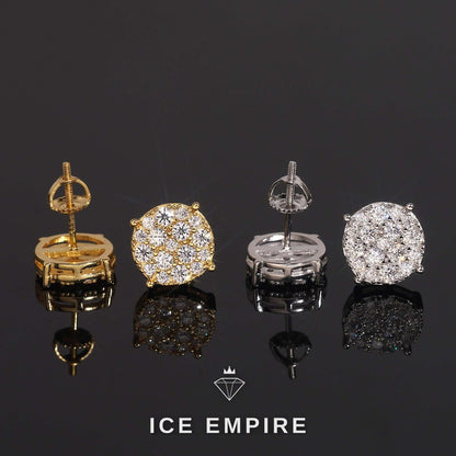 Iced Out Gold Plated Moissanite Stud Earrings