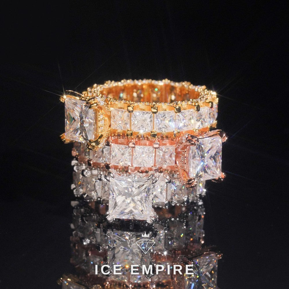 Iced Out Rose Gold Plated Moissanite Engagement Ring
