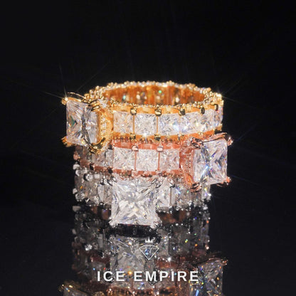 Iced Out Rose Gold Plated Moissanite Engagement Ring
