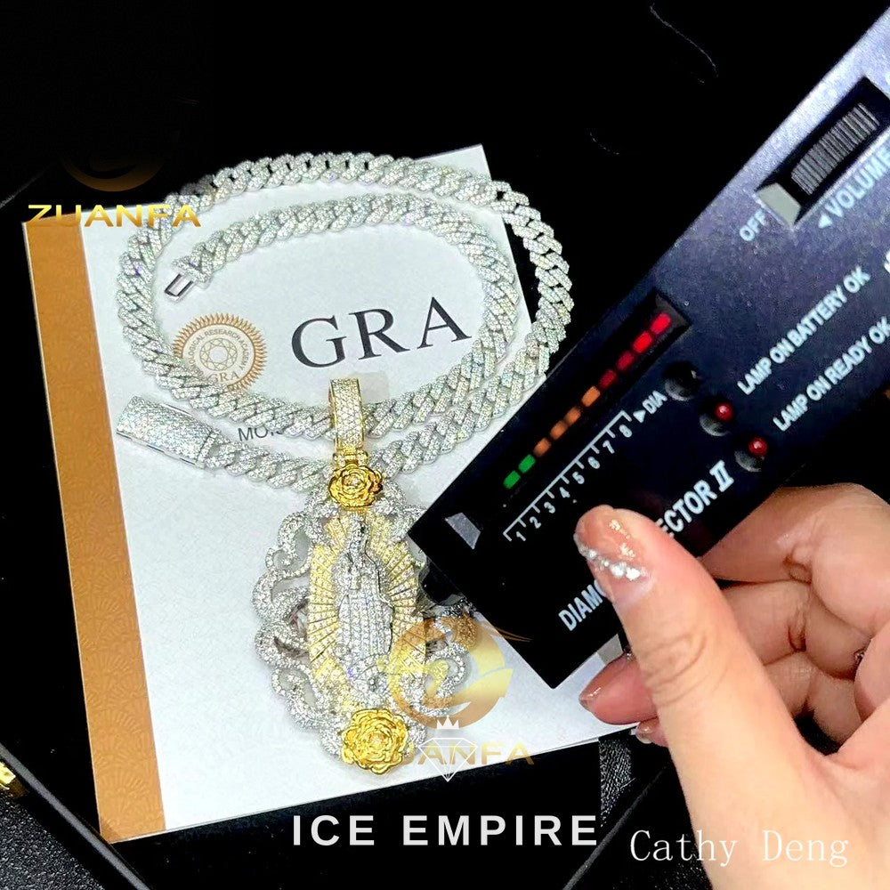 Iced Out Rose Gold Plated Moissanite Pendant