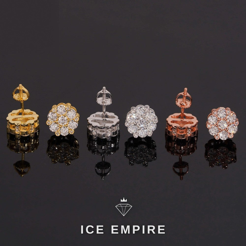 Iced Out 925 Silver Moissanite Earrings
