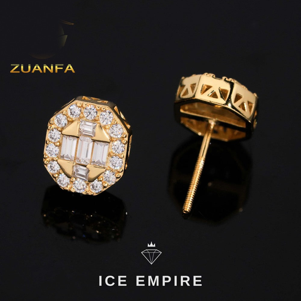 Iced Out 925 Silver Moissanite Earrings