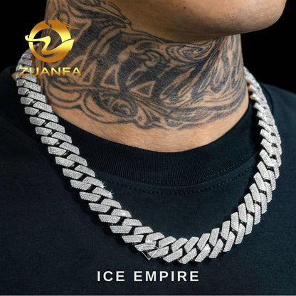 Iced Out Rose Gold Plated Moissanite Cuban Chain