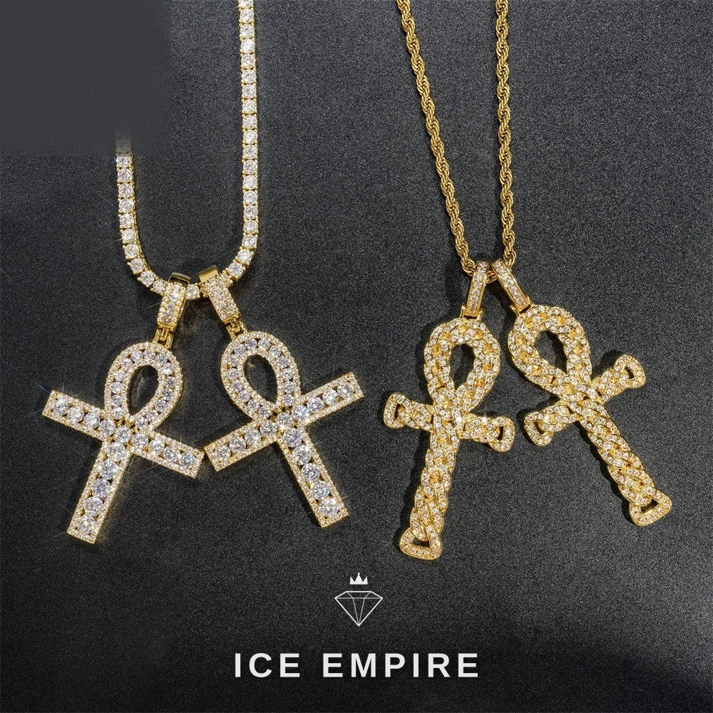 Iced Out Cross Gold Plated Pendant