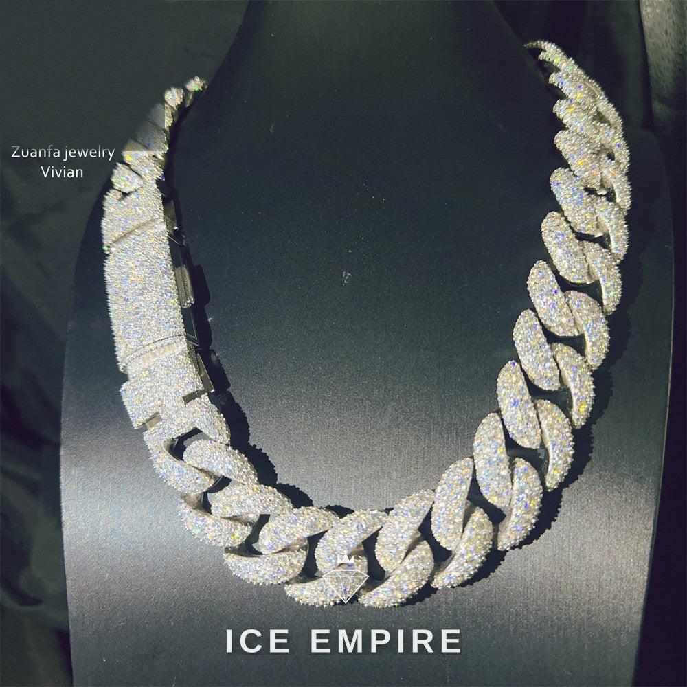 Iced Out Rose Gold Plated Moissanite Cuban Chain