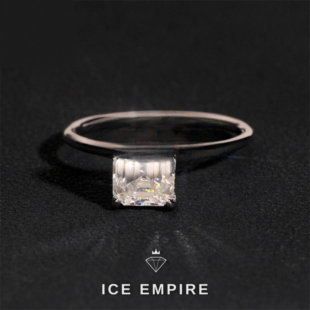 Iced Out 925 Silver Moissanite Engagement Ring