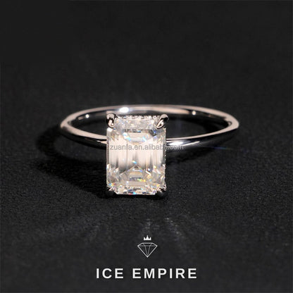 Iced Out 925 Silver Moissanite Engagement Ring