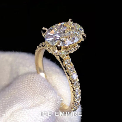 Iced Out Rose Gold Plated Moissanite Wedding Band