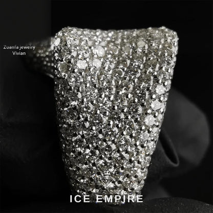 Iced Out 925 Silver Moissanite Ring