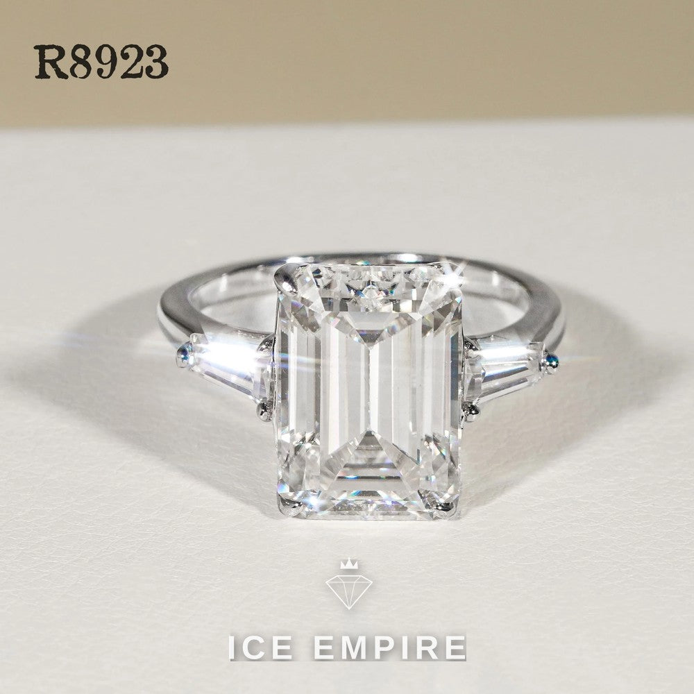Iced Out 925 Silver Moissanite Engagement Ring