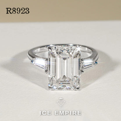 Iced Out 925 Silver Moissanite Engagement Ring