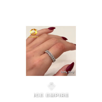 Iced Out 925 Silver Moissanite Ring