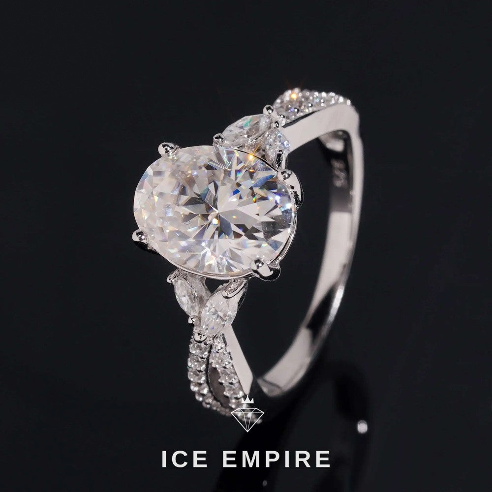 Iced Out Rose Gold Plated Moissanite Wedding Band