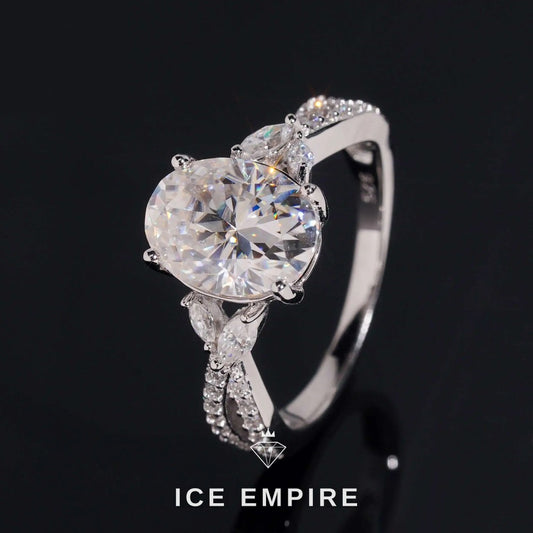 Iced Out Rose Gold Plated Moissanite Wedding Band