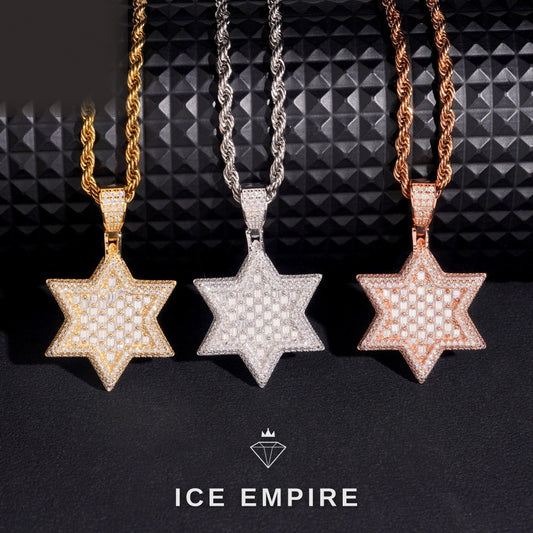 Iced Out Baguette 925 Silver Moissanite Pendant