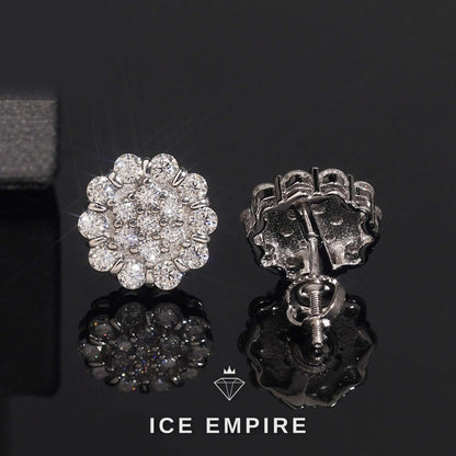 Iced Out Rose Gold Plated Moissanite Stud Earrings
