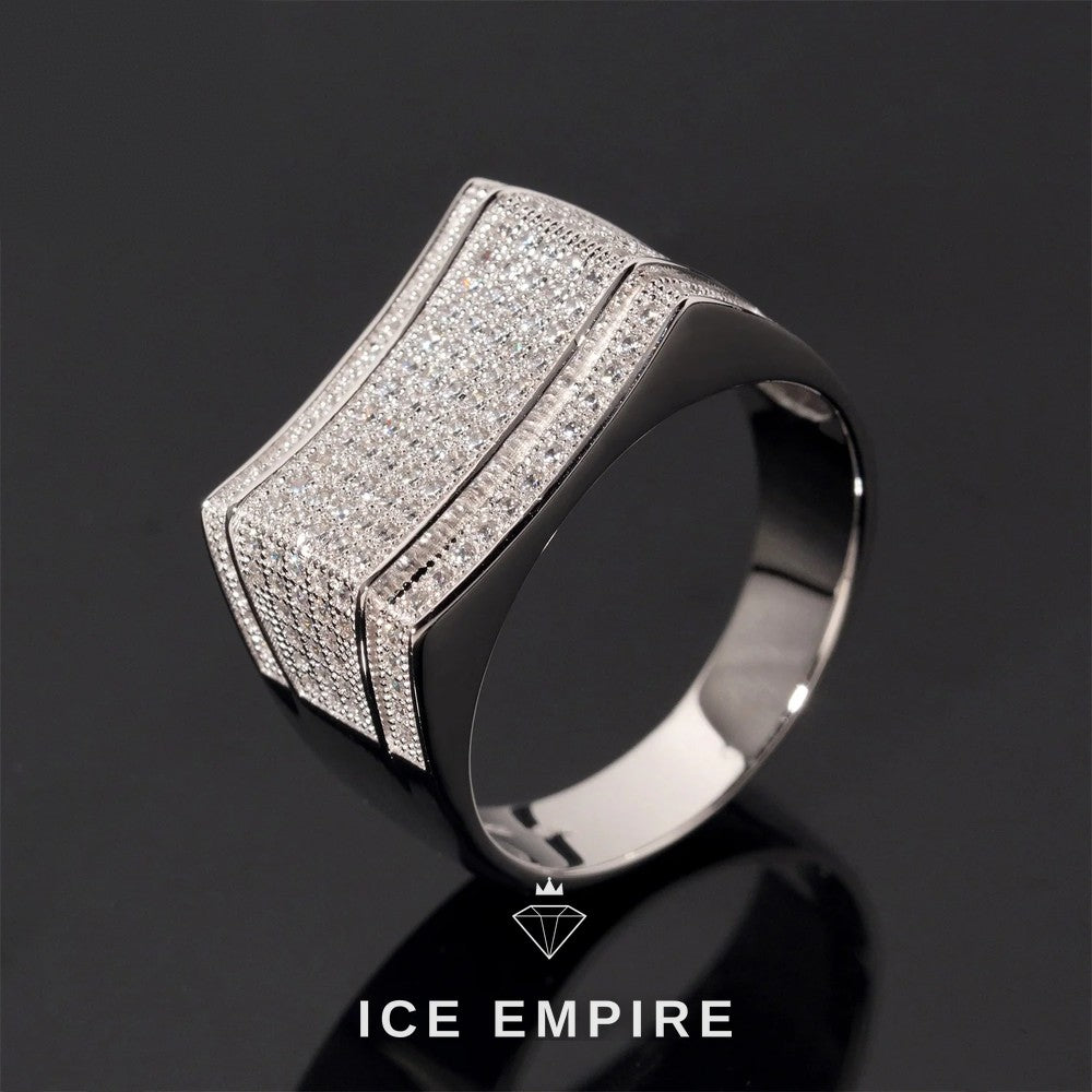 Iced Out 925 Silver Moissanite Ring