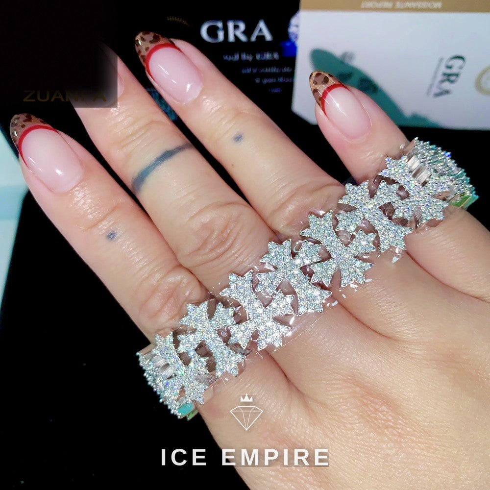 Iced Out Cross Rose Gold Plated Moissanite Cuban Chain