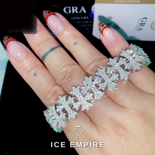 Iced Out Cross Rose Gold Plated Moissanite Cuban Chain