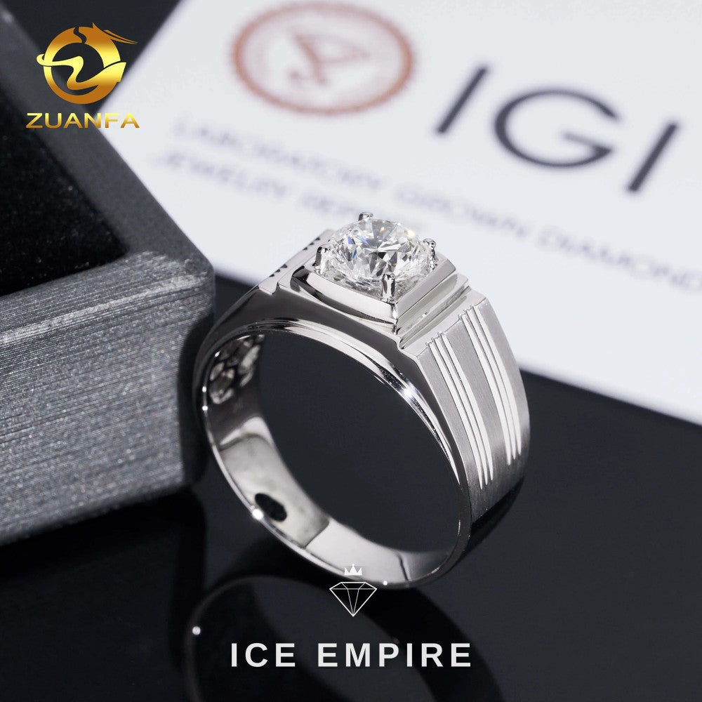 Iced Out 18K Gold Lab Grown Diamond Ring