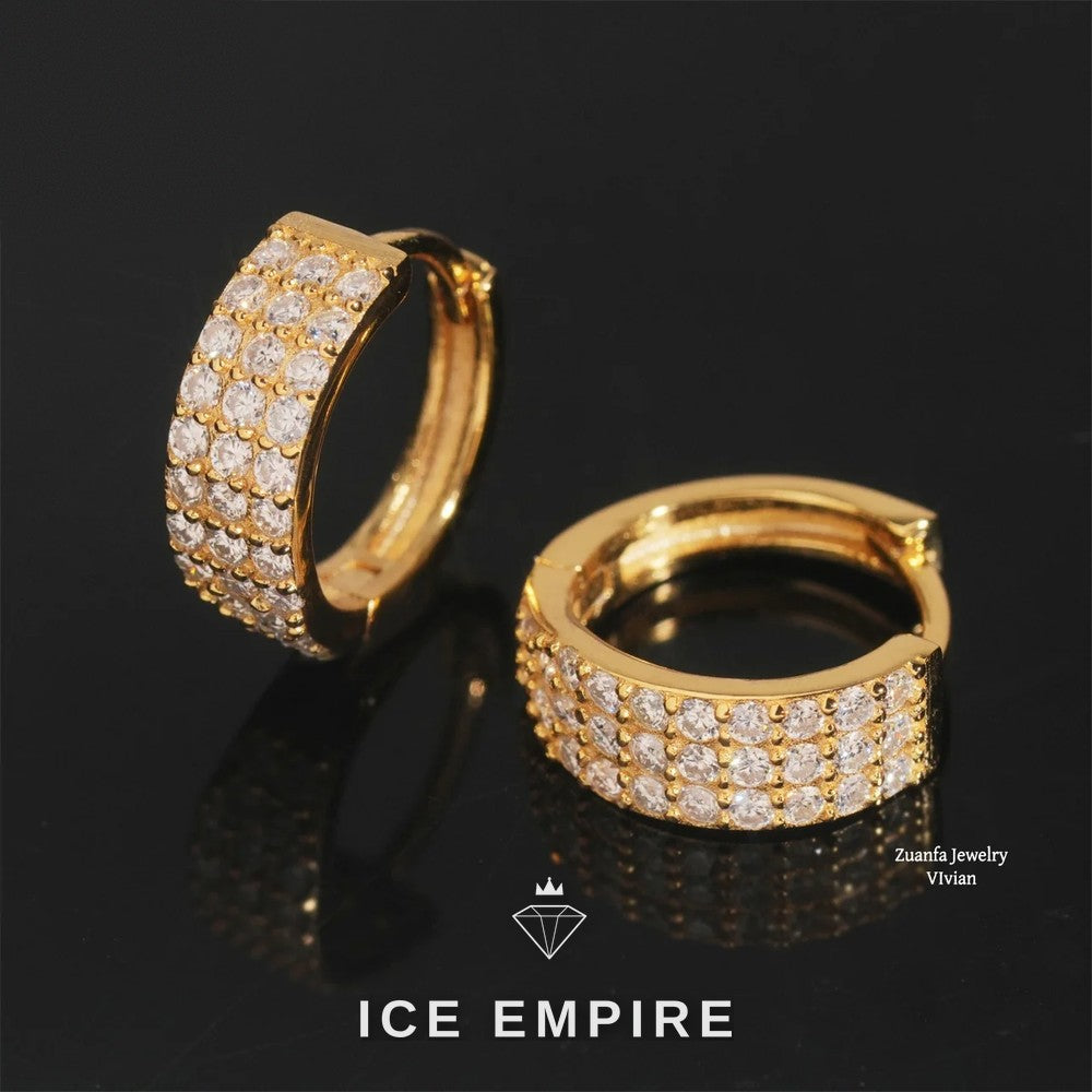 Iced Out 925 Silver Moissanite Earrings