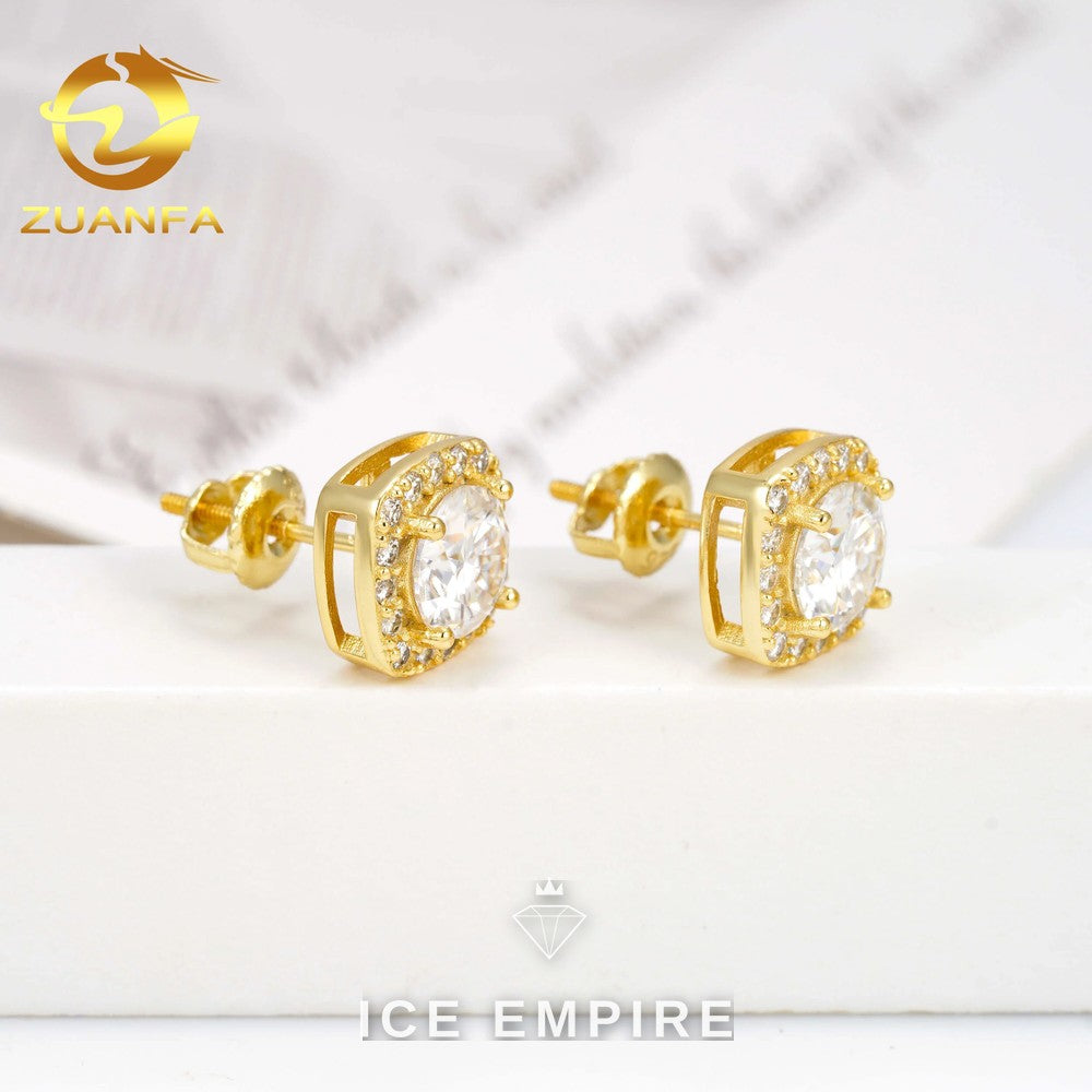 Iced Out 925 Silver Moissanite Earrings