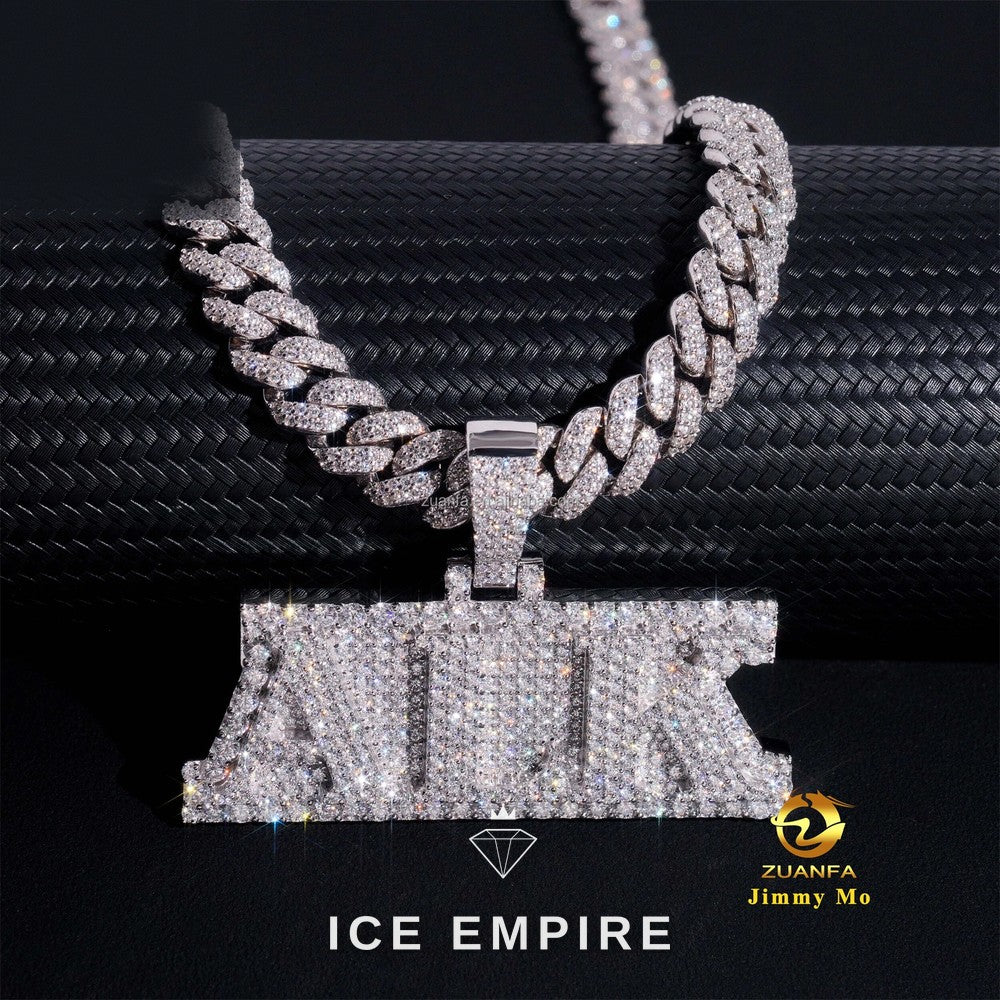 Iced Out 925 Silver Pendant