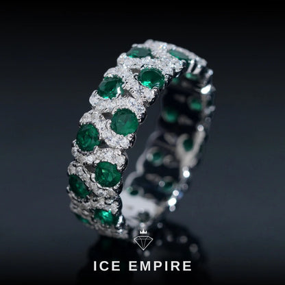 Iced Out 925 Silver Moissanite Engagement Ring