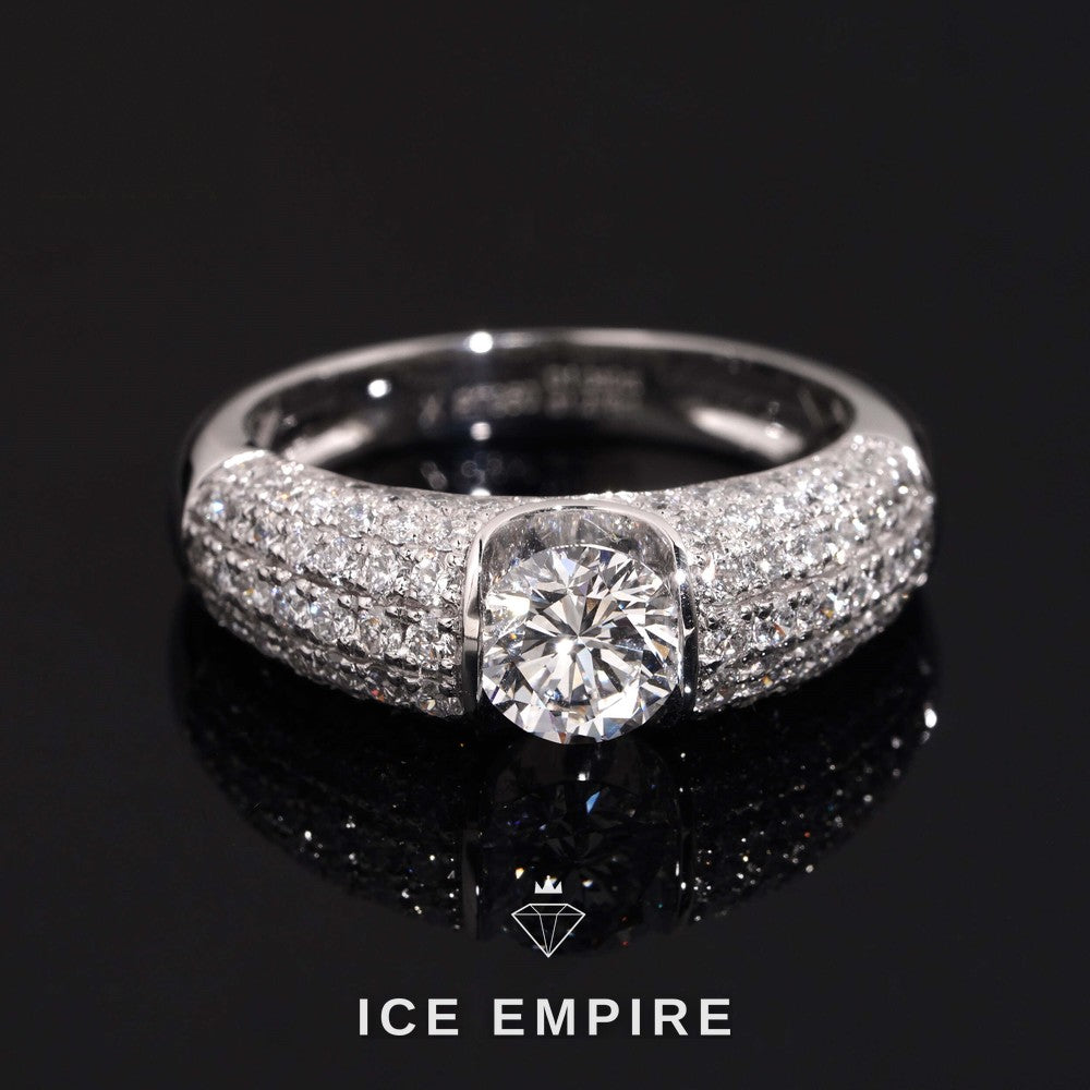 Iced Out 925 Silver Lab Grown Diamond Ring