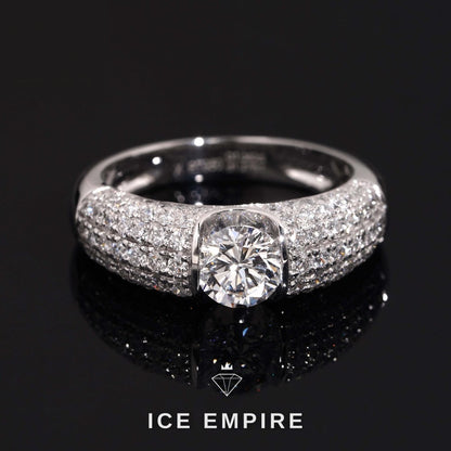 Iced Out 925 Silver Lab Grown Diamond Ring