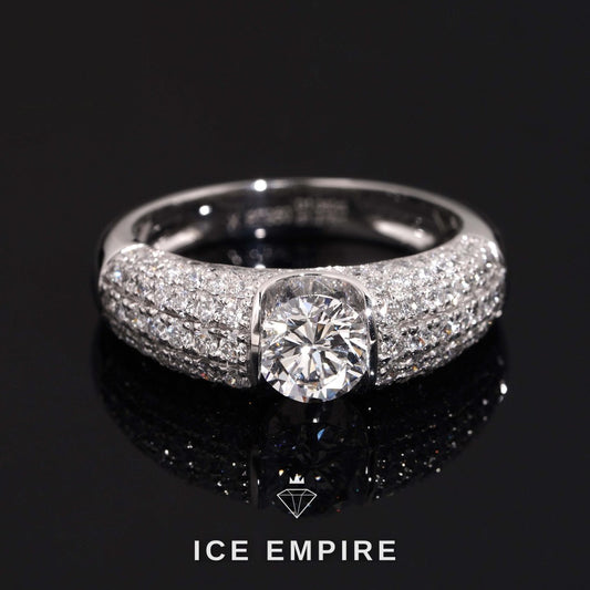 Iced Out 925 Silver Lab Grown Diamond Ring