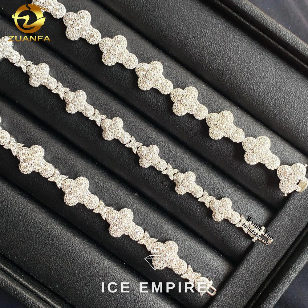 Iced Out 925 Silver Moissanite Cuban Chain