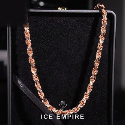 Iced Out Rose Gold Plated Moissanite Cuban Chain