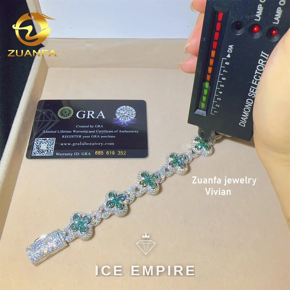 Iced Out 925 Silver Moissanite Cuban Chain
