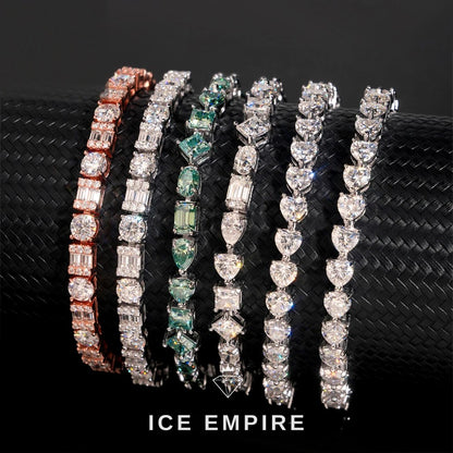 Iced Out 925 Silver Moissanite Tennis Bracelet