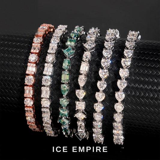 Iced Out 925 Silver Moissanite Tennis Bracelet