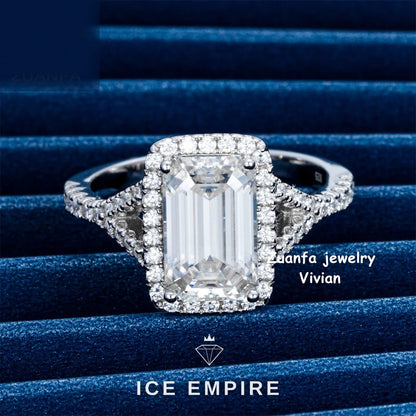 Iced Out 925 Silver Moissanite Ring
