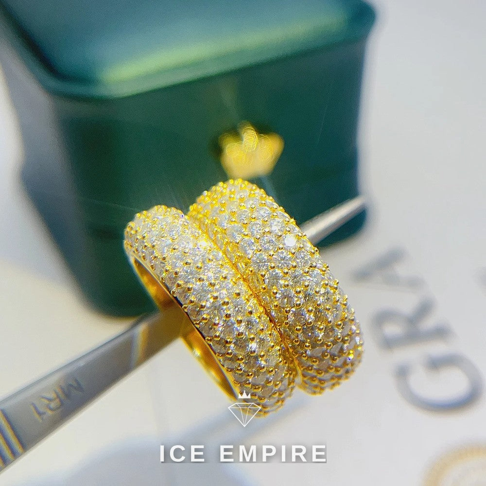 Iced Out Rose Gold Plated Moissanite Ring
