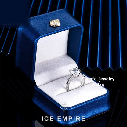 Iced Out 925 Silver Moissanite Ring