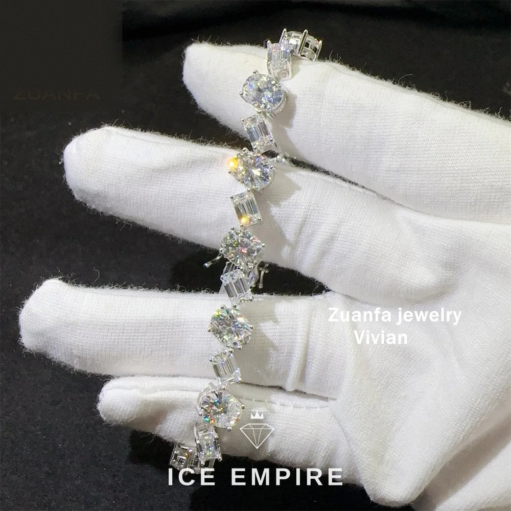 Iced Out Rose Gold Plated Moissanite Tennis Chain
