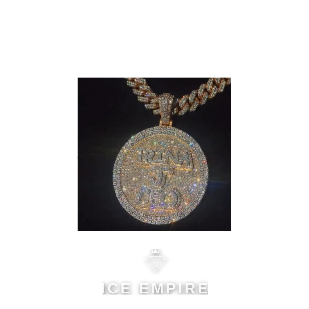 Iced Out Rose Gold Plated Moissanite Pendant