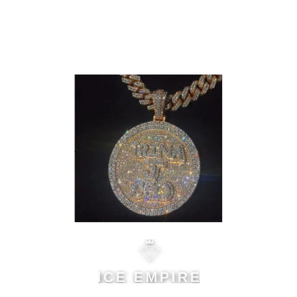Iced Out Rose Gold Plated Moissanite Pendant