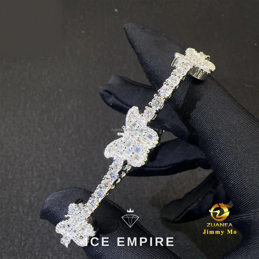 Iced Out 925 Silver Moissanite Tennis Chain