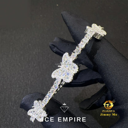 Iced Out 925 Silver Moissanite Tennis Chain