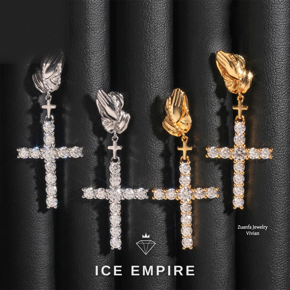 Iced Out 925 Silver Moissanite Earrings