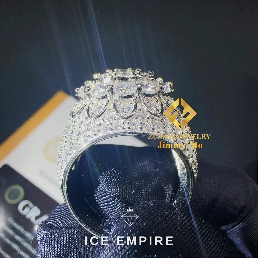 Iced Out Baguette 925 Silver Moissanite Ring