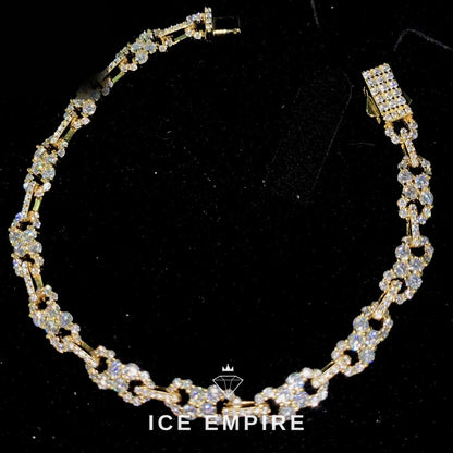Iced Out Baguette 925 Silver Moissanite Cuban Chain