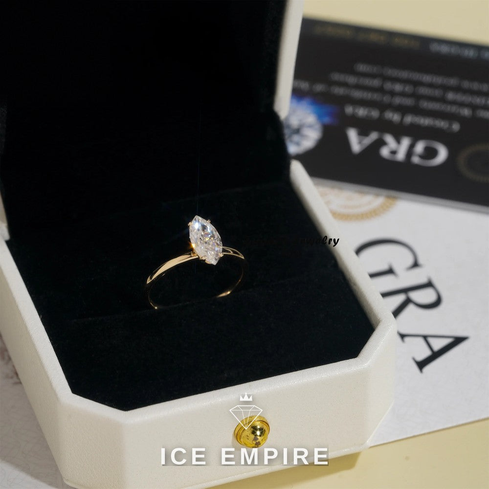 Iced Out Rose Gold Plated Moissanite Engagement Ring
