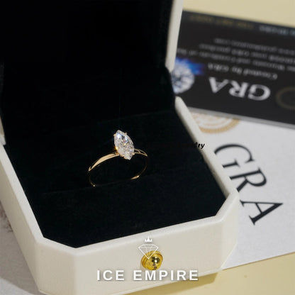 Iced Out Rose Gold Plated Moissanite Engagement Ring